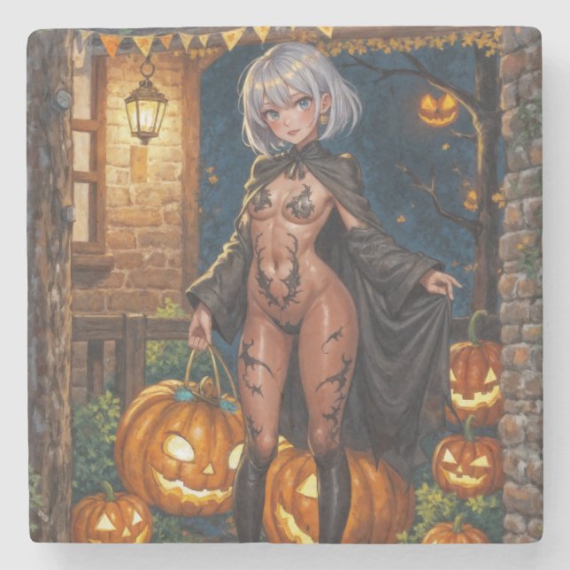 Dessous-de-verre En Pierre Trick ou le traitement, Brave Halloween Costume Gi (Devant)