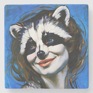 Dessous-de-verre En Pierre Trickster du raton laveur "Velka Teyani"