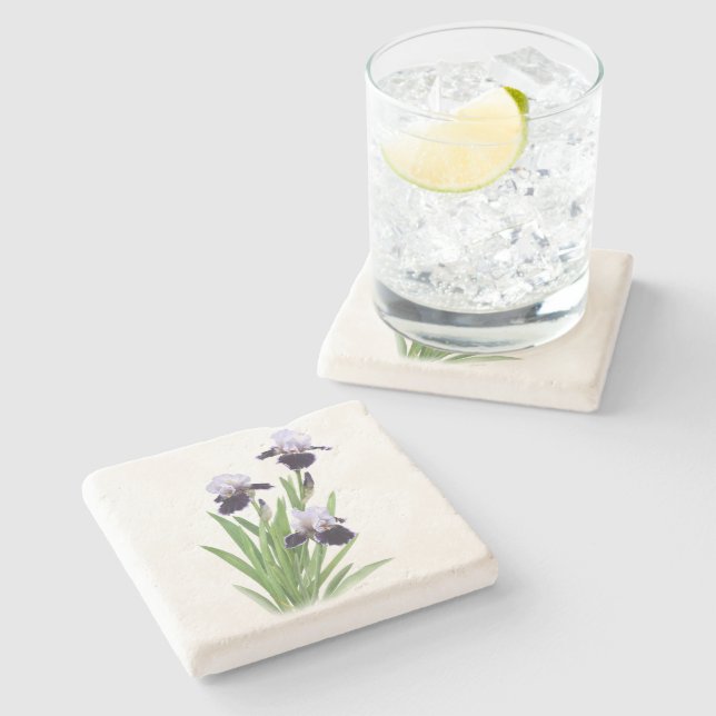 Dessous-de-verre En Pierre Trio Iris (Côté)