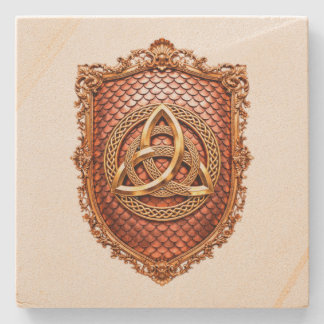 Dessous-de-verre En Pierre Triquetra Mystique Héraldique