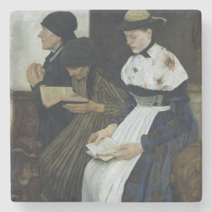 Dessous-de-verre En Pierre Trois femmes dans l'église, 1882