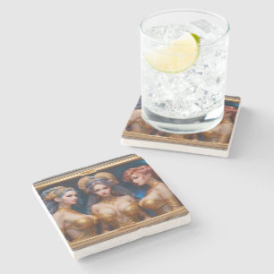 Dessous-de-verre En Pierre Trois grâces de la mythologie grecque par Xzendor7