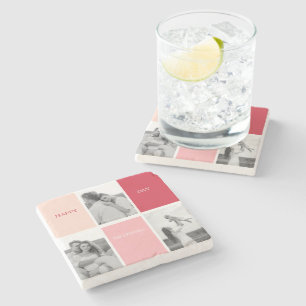 Dessous-de-verre En Pierre Trois photos   Bonne Saint Valentin