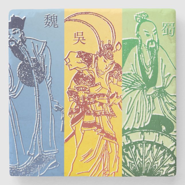 Dessous-de-verre En Pierre Trois royaumes (Devant)