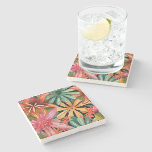 Dessous-de-verre En Pierre tropical/hawaïen/floral/fleur
