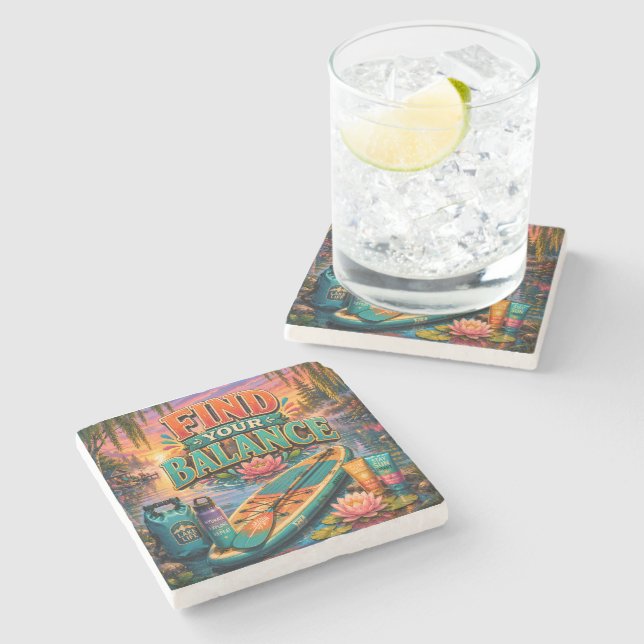 Dessous-de-verre En Pierre Trouvez Votre Équilibre (Côté)