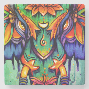 Dessous-de-verre En Pierre Tuile de mandala de PUISSANCE