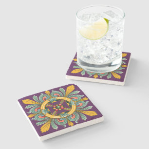 Dessous-de-verre En Pierre Tuile victorienne pourpre