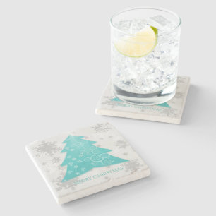 Dessous-de-verre En Pierre Turquoise Festif Noël Arbre Dessous de verre en p