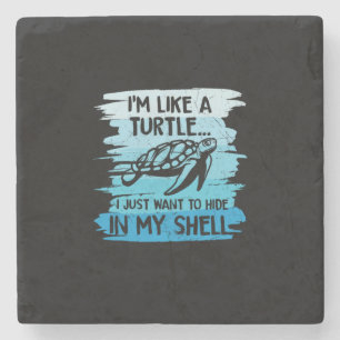 Dessous-de-verre En Pierre Turtle Lover Je Suis Comme Une Tortue