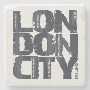 Dessous-de-verre En Pierre Typographie de Londres, Angleterre