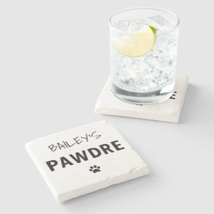 Dessous-de-verre En Pierre Typographie Pawdre personnalisée Chien papa Nouvea