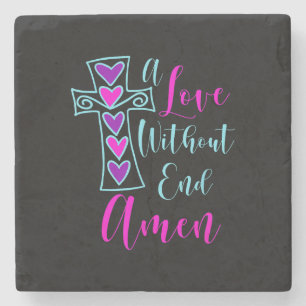 Dessous-de-verre En Pierre Un amour sans fin Amen Jesus Citation inspirée Chr
