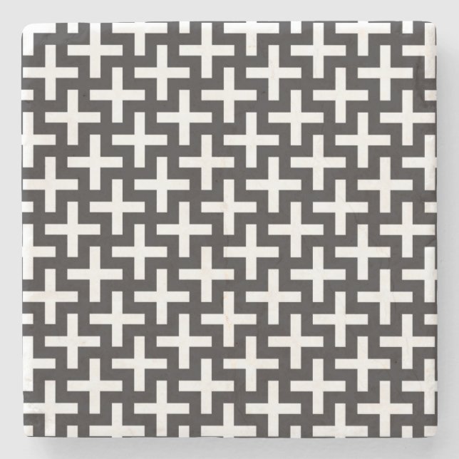 Dessous-de-verre En Pierre Un b&w modèle fait avec "plus" le signe (Devant)