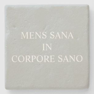 Dessous-de-verre En Pierre Un esprit sain dans un corps sain Gris latin