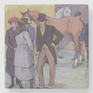 Dessous-de-verre En Pierre Un matin chez Tattersall (huile sur la toile)