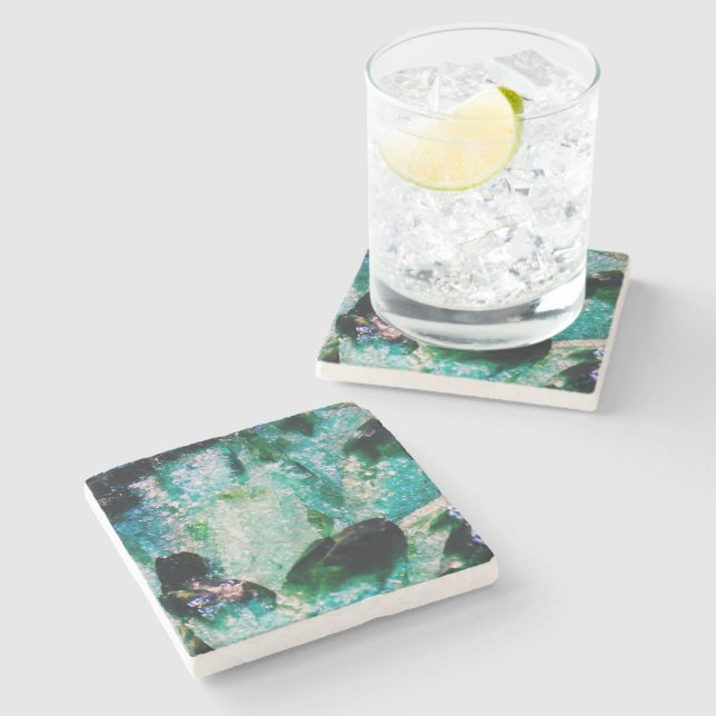 Dessous-de-verre En Pierre Une Aura d'Émeraudes (Côté)