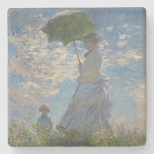Dessous-de-verre En Pierre Une femme Claude Monet avec un parasol (La promena