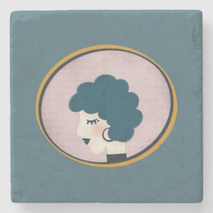 Dessous-de-verre En Pierre Une femme dans le miroir