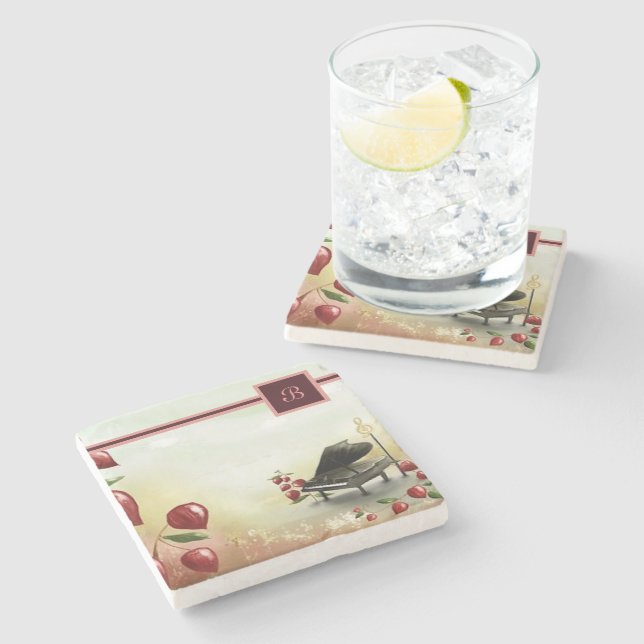 Dessous-de-verre En Pierre Une feuille de musique (Côté)