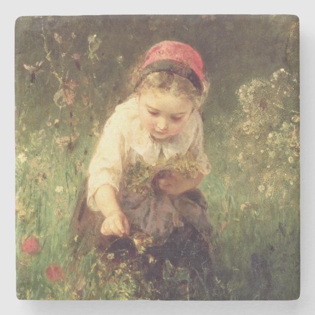 Dessous-de-verre En Pierre Une jeune fille dans un domaine (Devant)