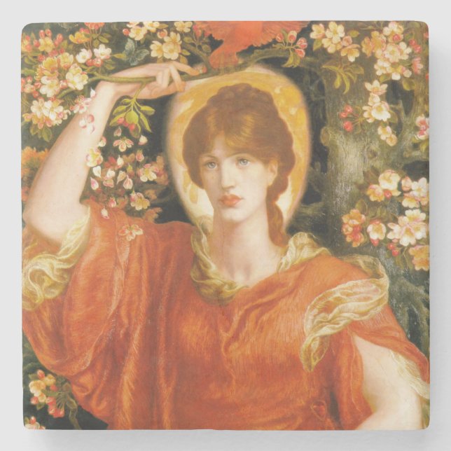 Dessous-de-verre En Pierre Une vision de Fiametta (Femme rouge-haïe) (Rosetti (Devant)