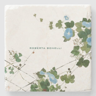 Dessous-de-verre En Pierre Unique minimaliste Nom Floral Lithographe Élégant