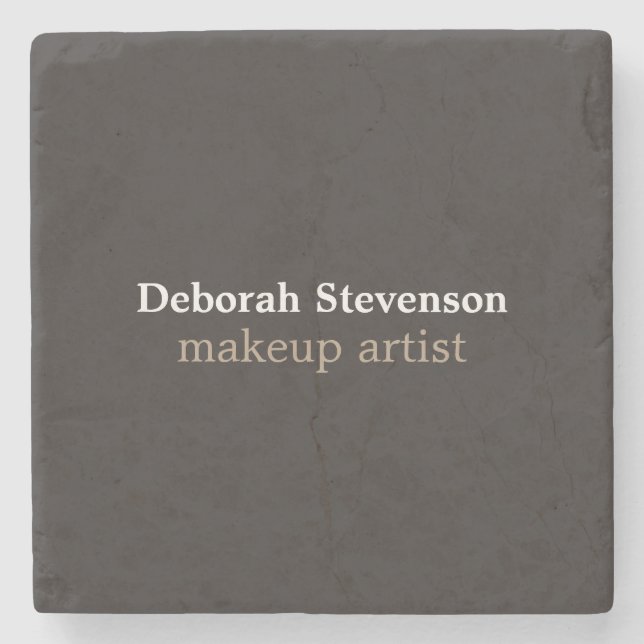 Dessous-de-verre En Pierre Unique moderne Mnimalist Gray Personnalisé (Devant)