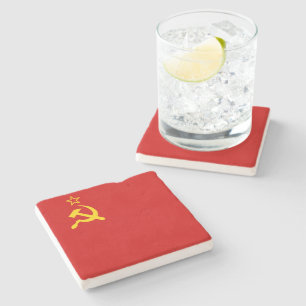 Dessous-de-verre En Pierre URSS Union soviétique Faucille et marteau communis