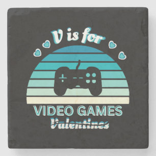 Dessous-de-verre En Pierre V pour jeux vidéo pas pour la Saint-Valentin - Drô