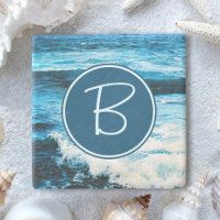 Vagues d'océan turquoise d'Hawaï Monogramme Initia
