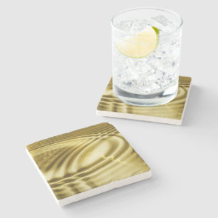 Dessous-de-verre En Pierre VAGUES D'OR PURE Motif souple + votre texte / phot