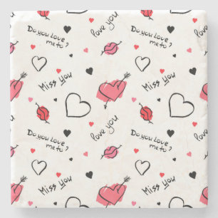 Dessous-de-verre En Pierre Valentine's Hearts Arrow sans couture