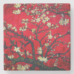 Dessous-de-verre En Pierre Van Gogh Almond Blossoms Rouge