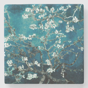 Dessous-de-verre En Pierre Van Gogh Almond Blossoms : Turquoise foncé