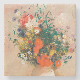 Dessous-de-verre En Pierre Vase de fleurs par Redon Post-Impressionniste
