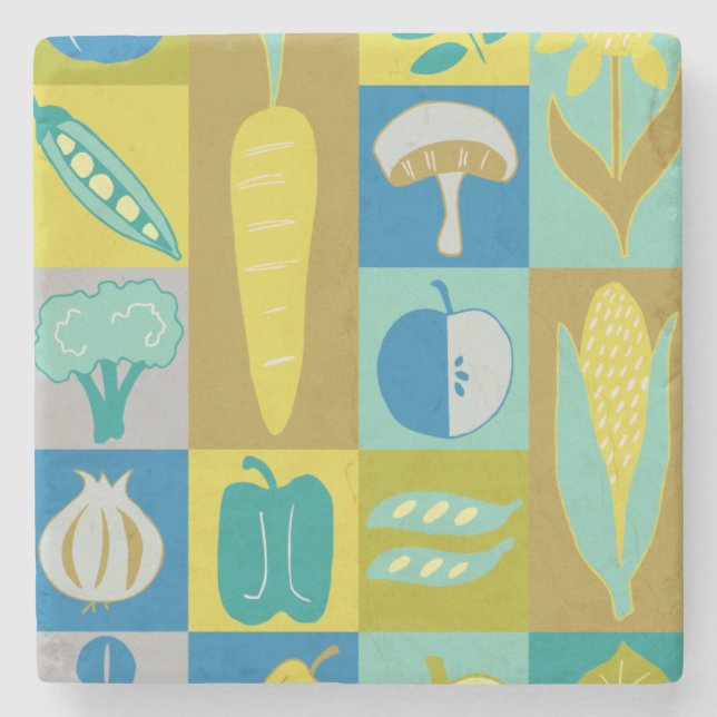 Dessous-de-verre En Pierre Veggie Blocks II (Devant)