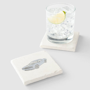 Dessous-de-verre En Pierre Véhicule classique Blue Dodge Challenger Mopar Mus