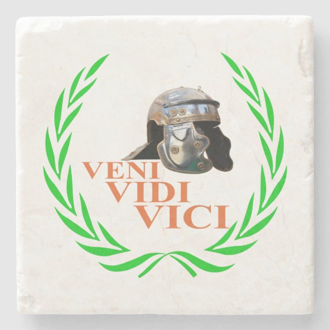 Dessous-de-verre En Pierre Veni Vidi Vici (Devant)