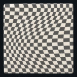 Dessous-de-verre En Pierre Vérifier le tableau de bord du Motif noir et blanc<br><div class="desc">Retro À damiers motif - chèque tordu noir et blanc / damier ondulé et déformé.</div>
