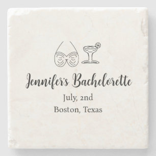 Dessous-de-verre En Pierre Verre à cocktail en bikini enterrement de vie de j