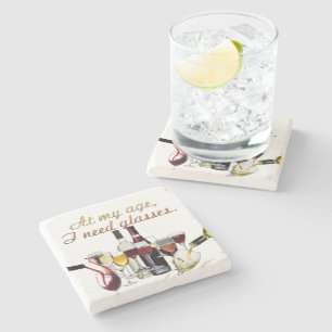 Dessous-de-verre En Pierre Verres à vin SlipperyJoe's jeu de mots coquin roug