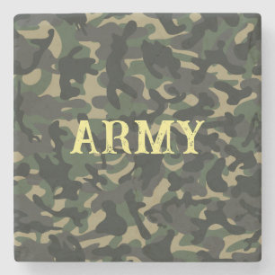 Dessous-de-verre En Pierre Vert camouflage militaire de l'armée