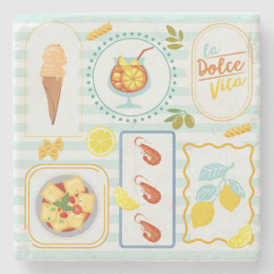 Dessous-de-verre En Pierre Vibes d'été méditerranéen