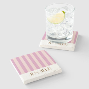 Dessous-de-verre En Pierre Vibrantes Rayures Colorées violettes Mariage Tenda