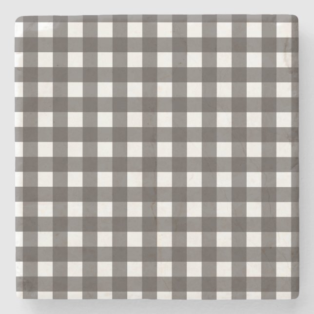 Dessous-de-verre En Pierre Vichy Gris anthracite (Devant)