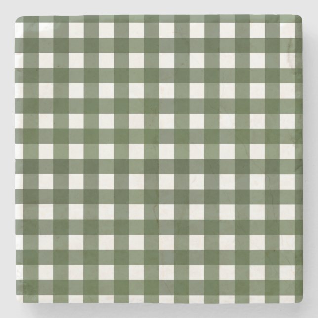 Dessous-de-verre En Pierre Vichy Vert d'Alsace (Devant)