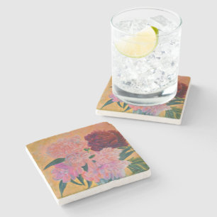 Dessous-de-verre En Pierre Vie morte avec Peonies Peinture