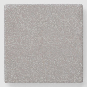 Dessous-de-verre En Pierre Vignes Lavender Grey Embossées Leaf