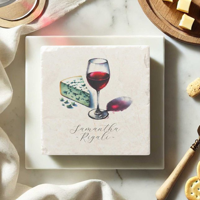 Dessous-de-verre En Pierre Vignobles de Faveurs Personnalisées (Personalized wine lovers coasters for gift basket ideas by Victoria Grigaliunas of Do Tell A Belle)
